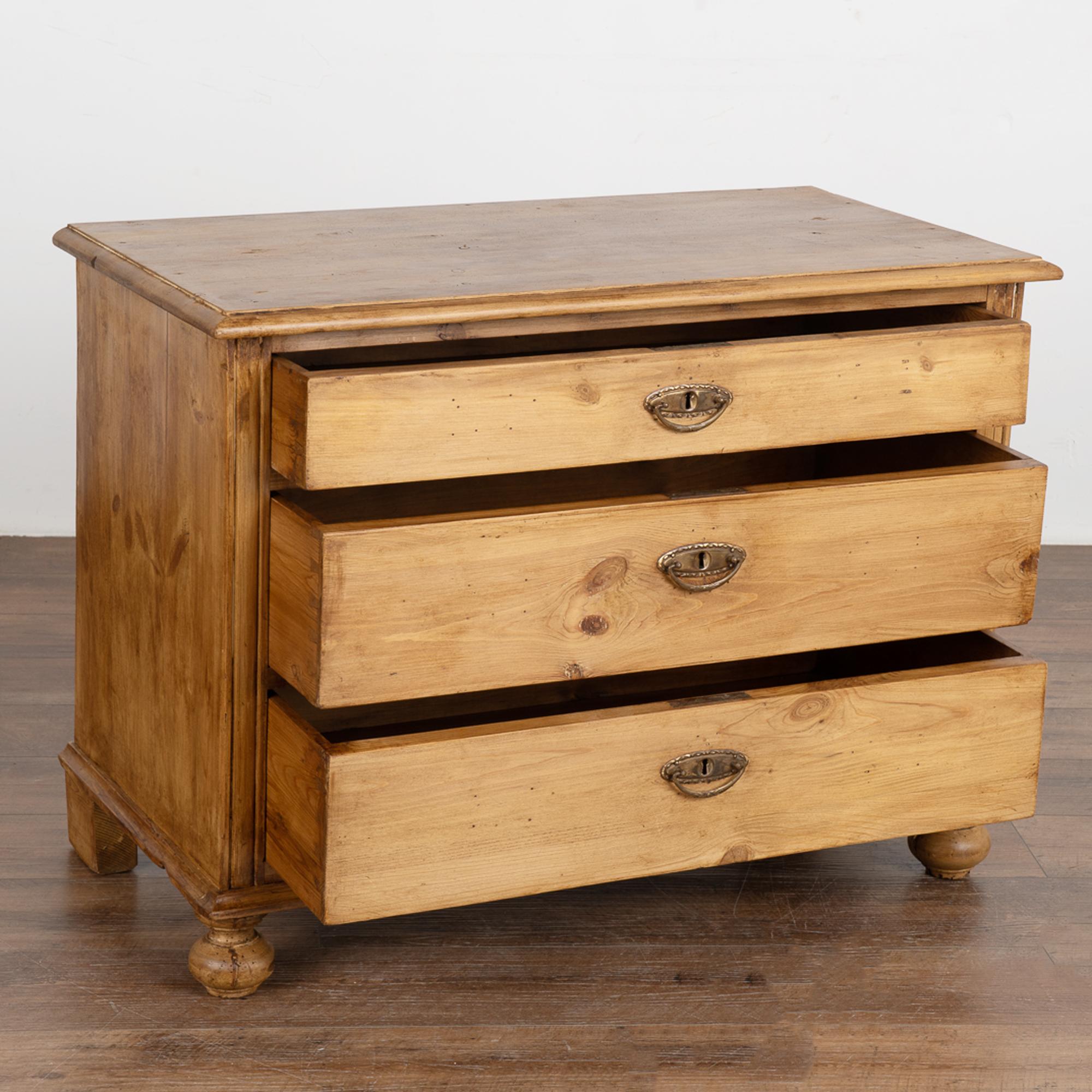 Small Pine Chest of Three Drawers, Denmark circa 18901900