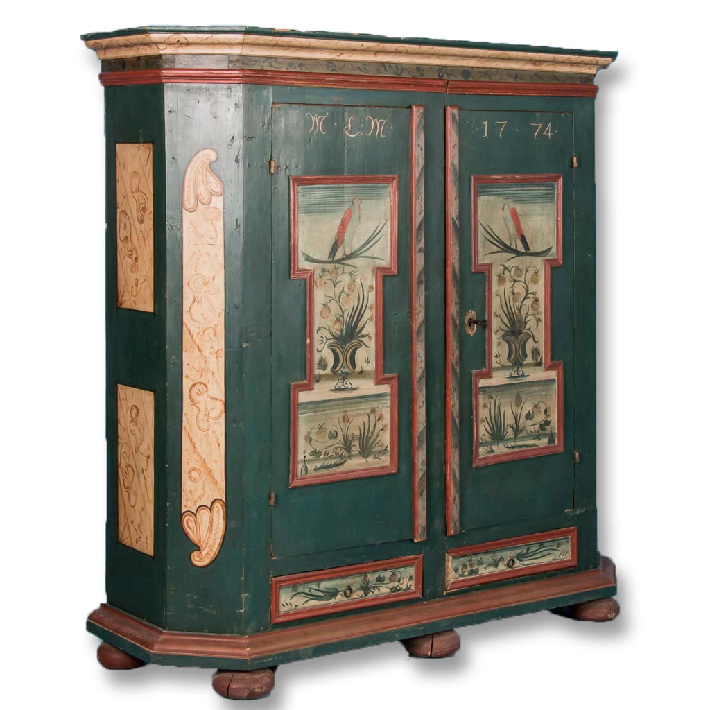 Antique 18th Century German Armoire With Original Paint