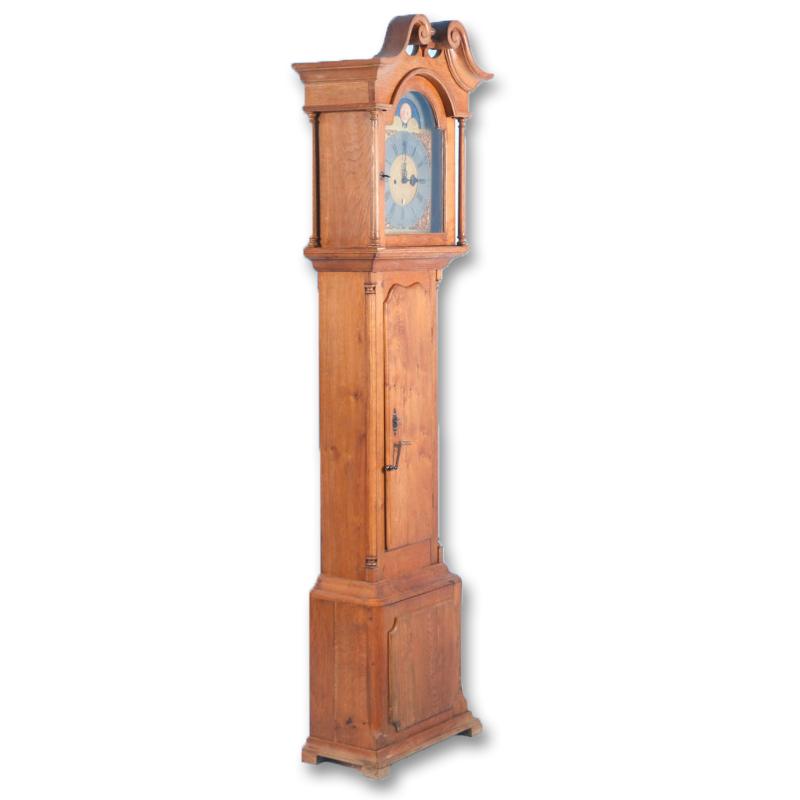 English Oak Calendar Grandfather Clock Circa 1800 1840