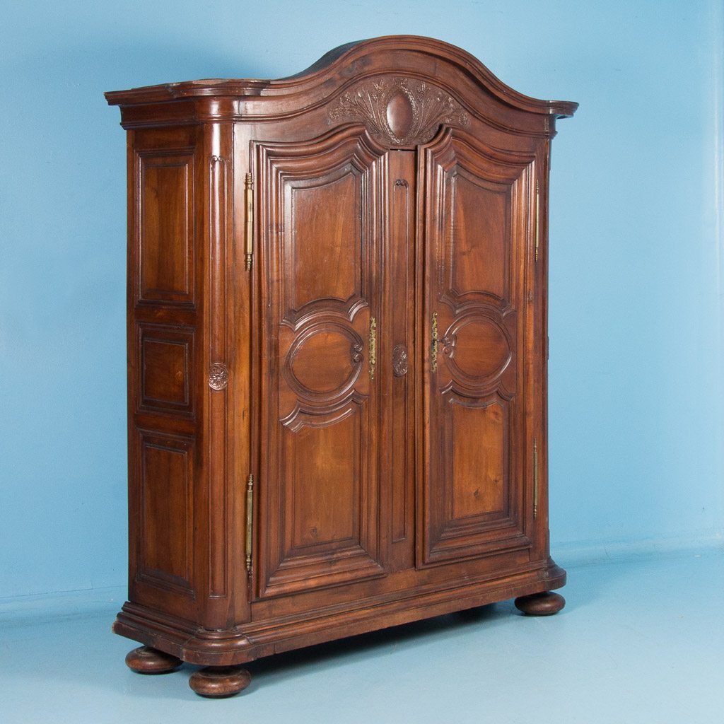 Antique 18th Century French Provincial Carved Walnut Armoire