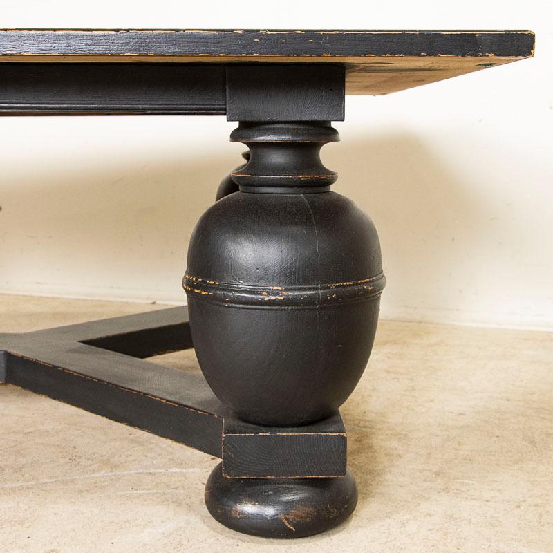 Early 20th Century Antique Large Coffee Table Painted Black