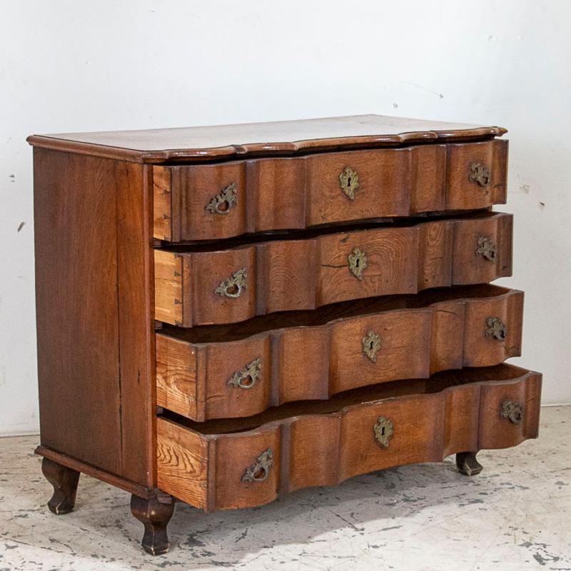 Antique Oak Baroque Tall Chest of Drawers, Denmark