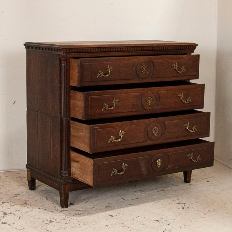 Antique Tall Oak Chest of Drawers from Denmark