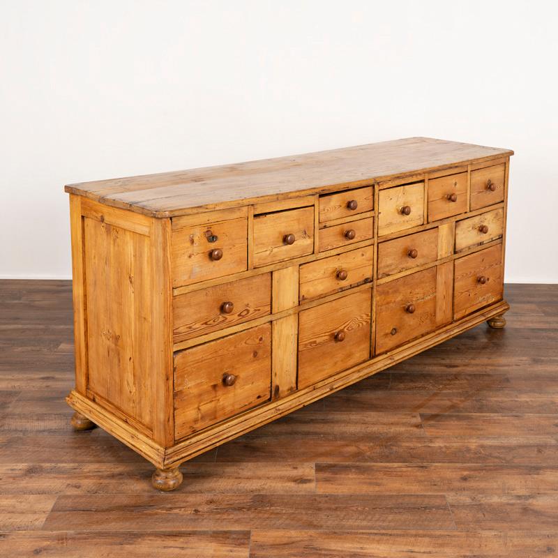 Antique Pine Shop Counter or Apothecary Perfect for Kitchen Island from