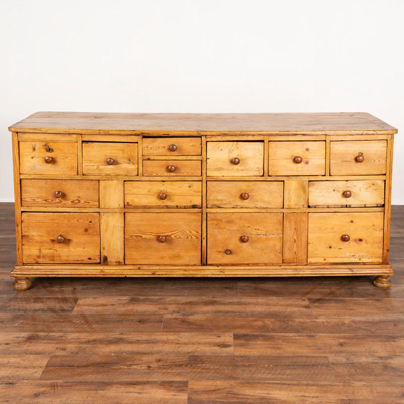 Antique Pine Shop Counter or Apothecary Perfect for Kitchen Island from
