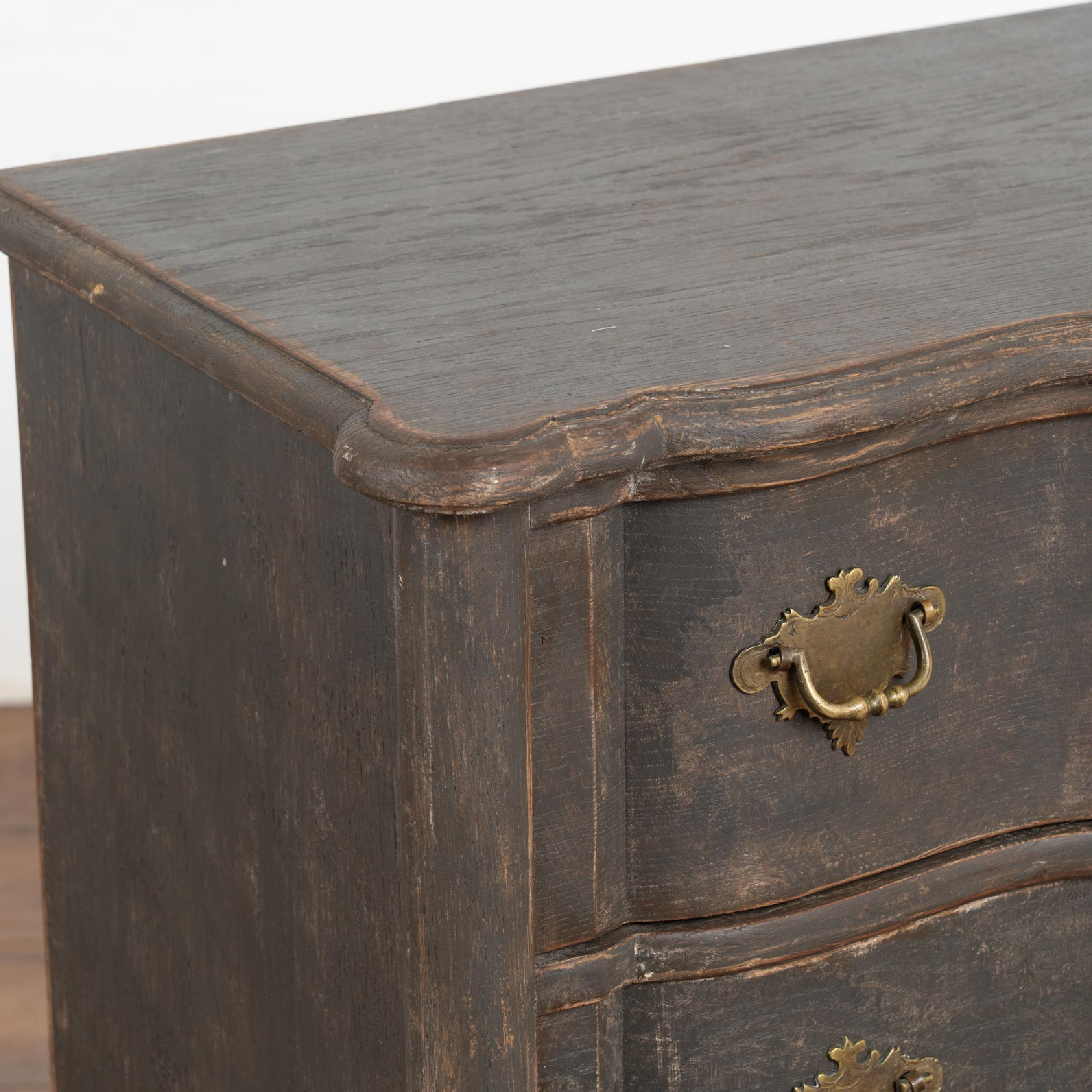 Small Black Rococo Chest Of Drawers, Sweden Circa 1780-1800