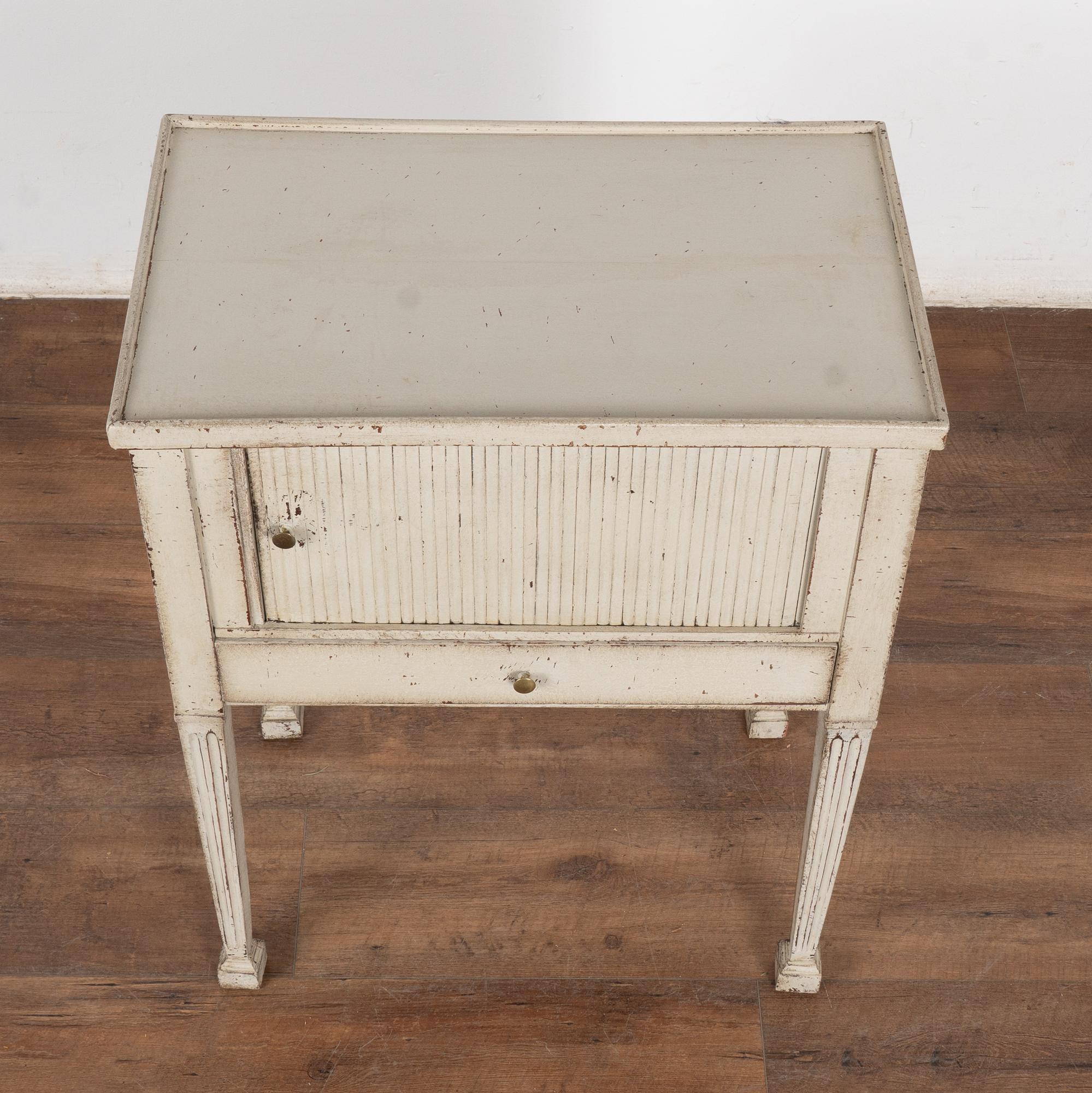 Small Gray Painted Cabinet Side Table, Sweden Circa 1880