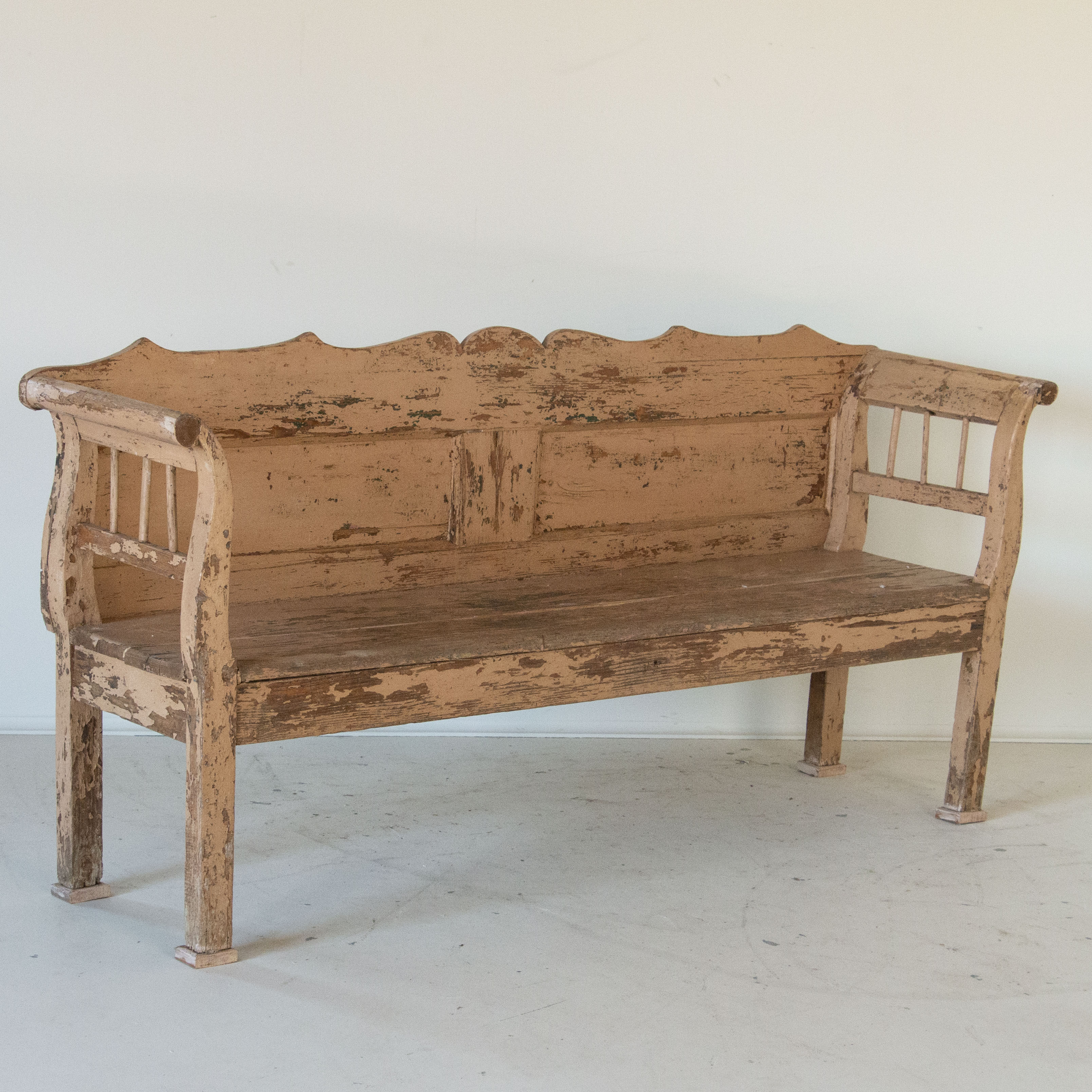 Antique Rustic Original Painted Bench