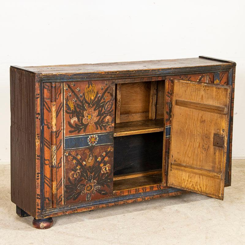 19th Century Antique Highly Painted Narrow Sideboard Console
