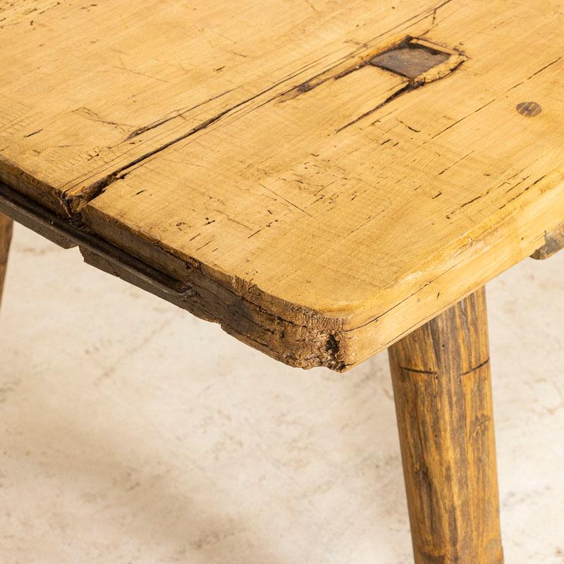 Vintage Rustic Slab Wood Peg Leg Coffee Table