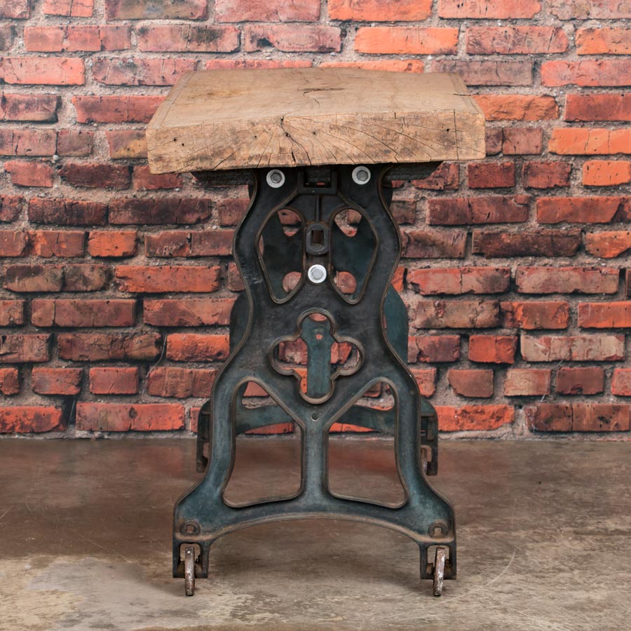 Rustic Antique Console Table With Cast Iron Legs