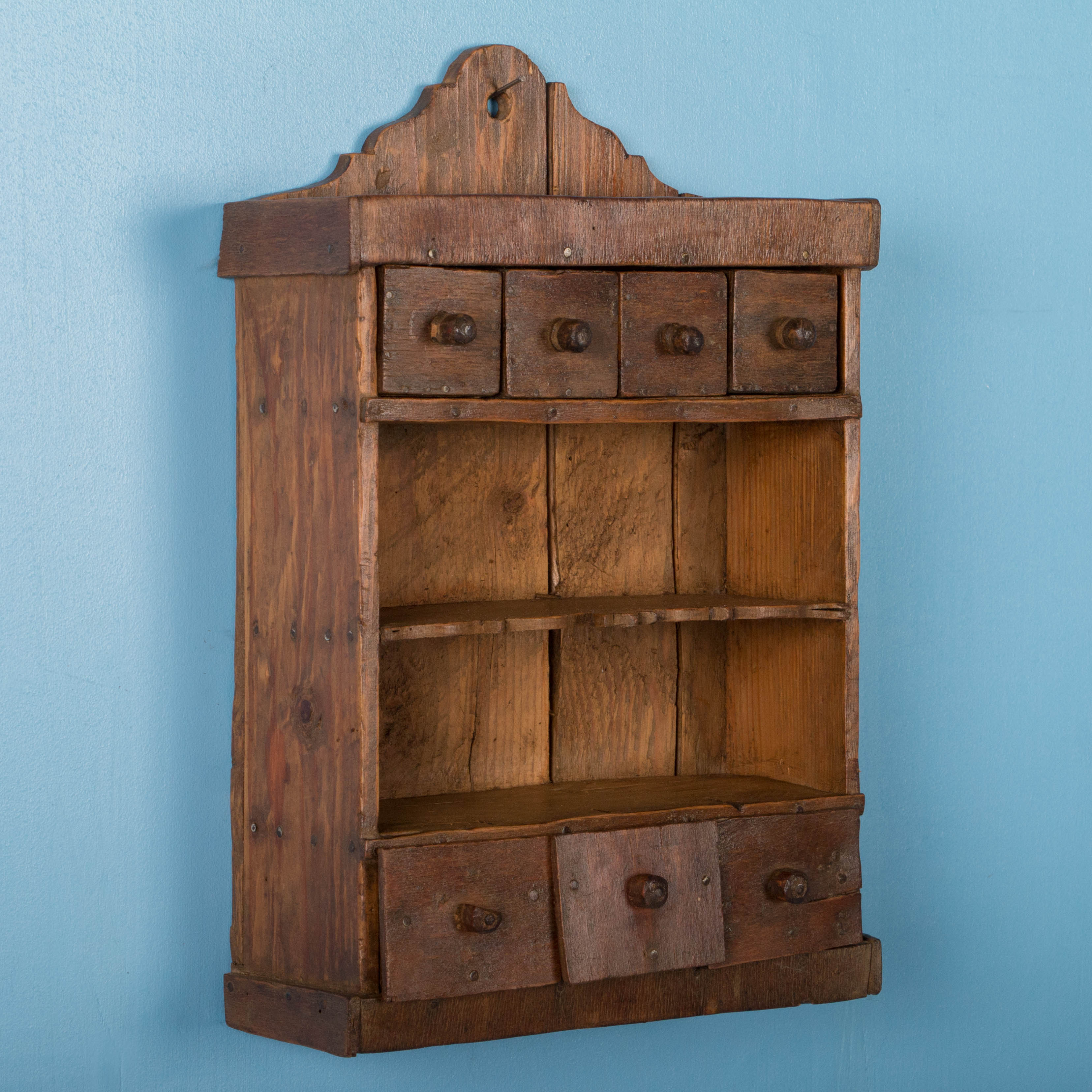 Antique Hungarian Spice Rack With Drawers