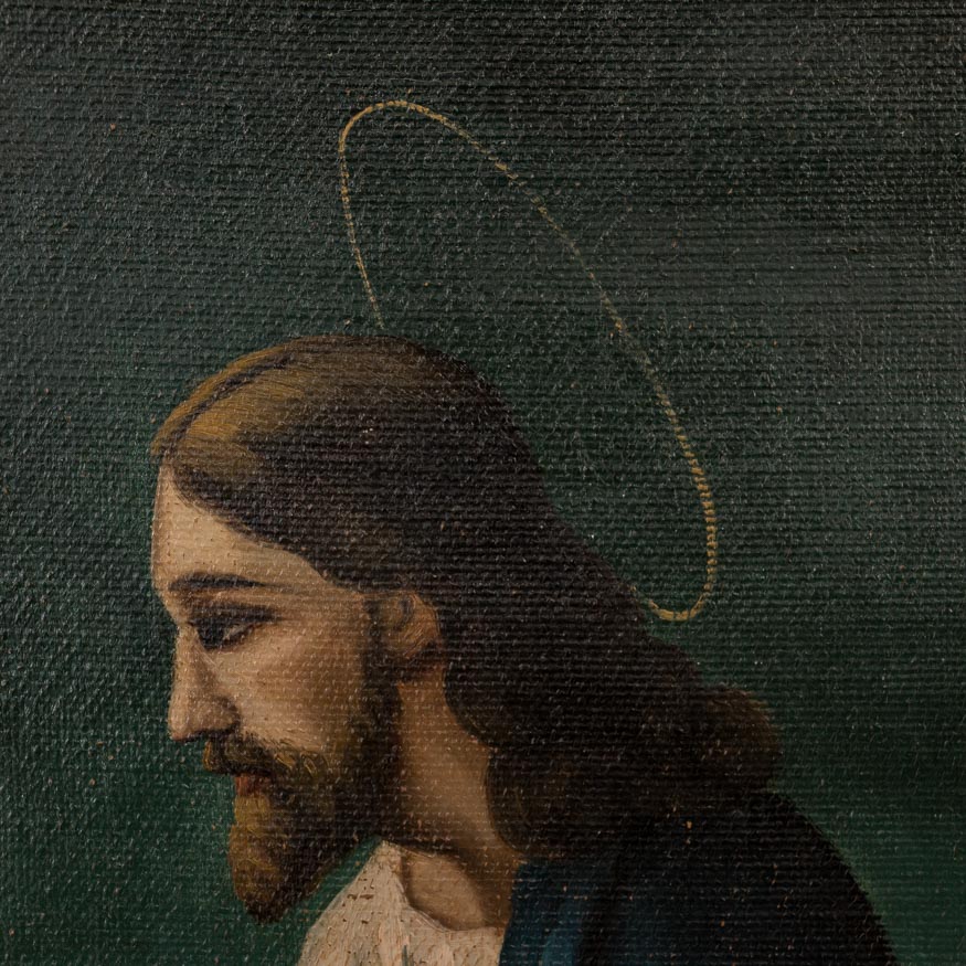 Original Oil on Canvas Painting of Jesus Praying in a Garden