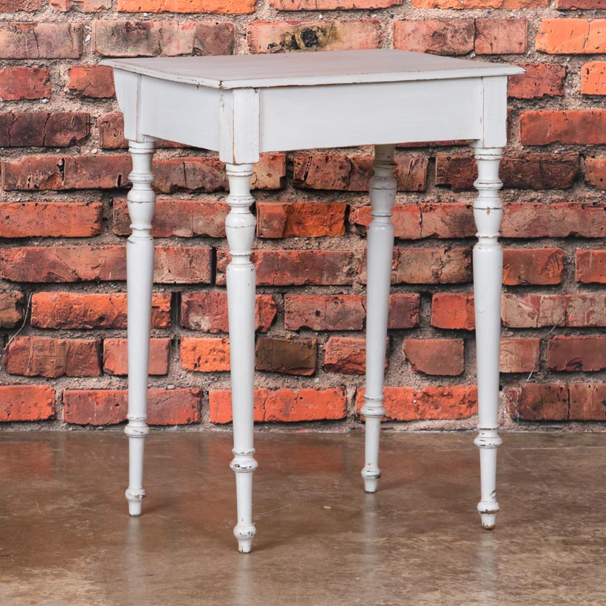 Small White Painted Danish Country Pine Side Table